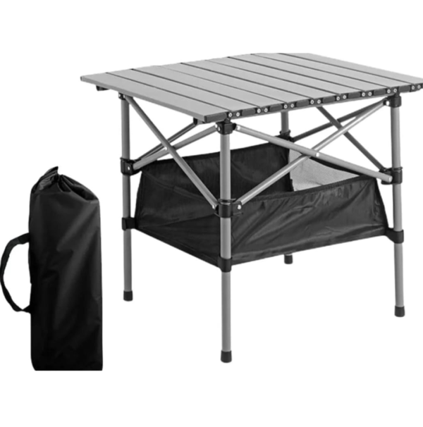 Black folding picnic table
